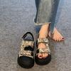 Leather Roman Sandals Women's Summer New Velcro New Chinese Casual Platform Beach Shoes