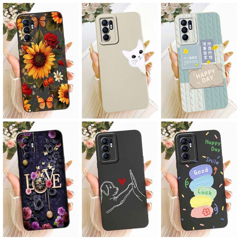 For Oppo Reno6 4G Case Fashion Cartoon Print Soft Silicone Cover For Oppo Reno6 4G CPH2235 Phone Cases Bumper
