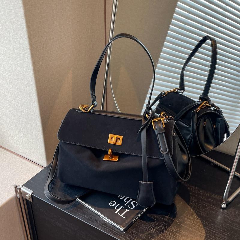 Ретро сумка для работы и поездок класса люкс, женская новая модная контрастная по цвету сумка-тоут на плечо большой вместимости