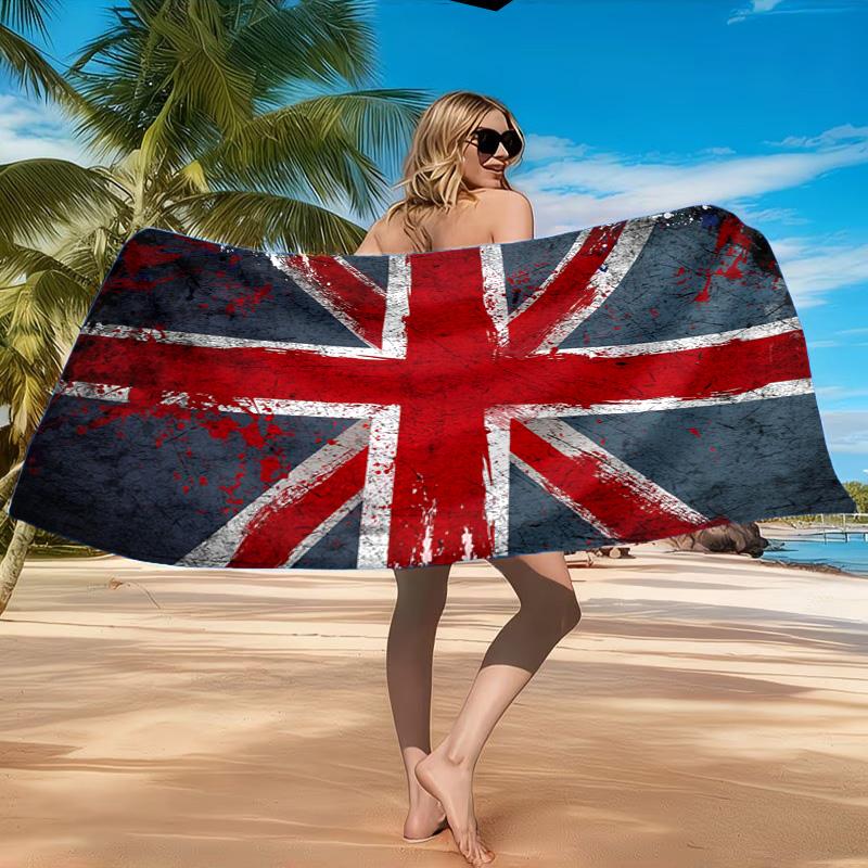 British Flag Artwork Beach Towel, Quick-drying, Easy to Care for, Suitable for Both Fitness and Beach Vacations,Sports Essential