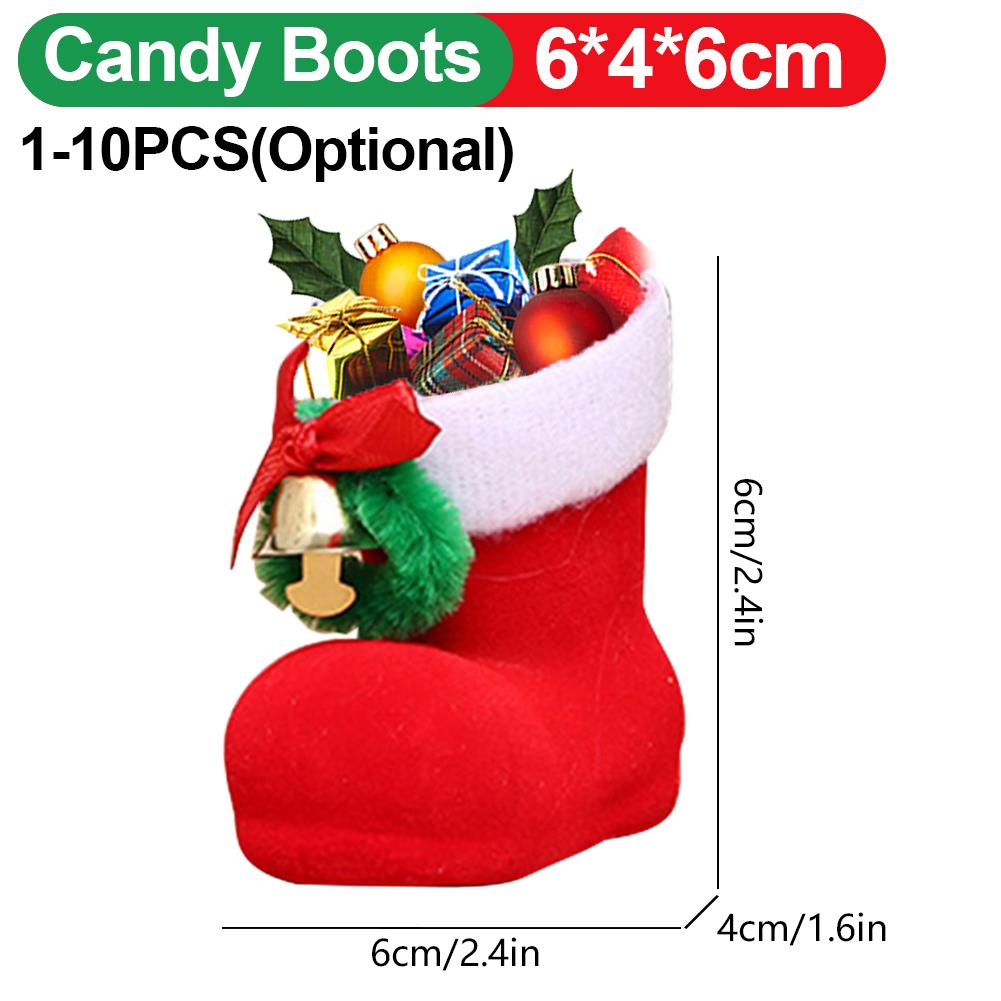 Christmas Red Boots Bags Xmas Gift Bags 3 Sizes Sugar Bags Santa Gift Bag For Christmas Candy Cookies Gift Packing Bags