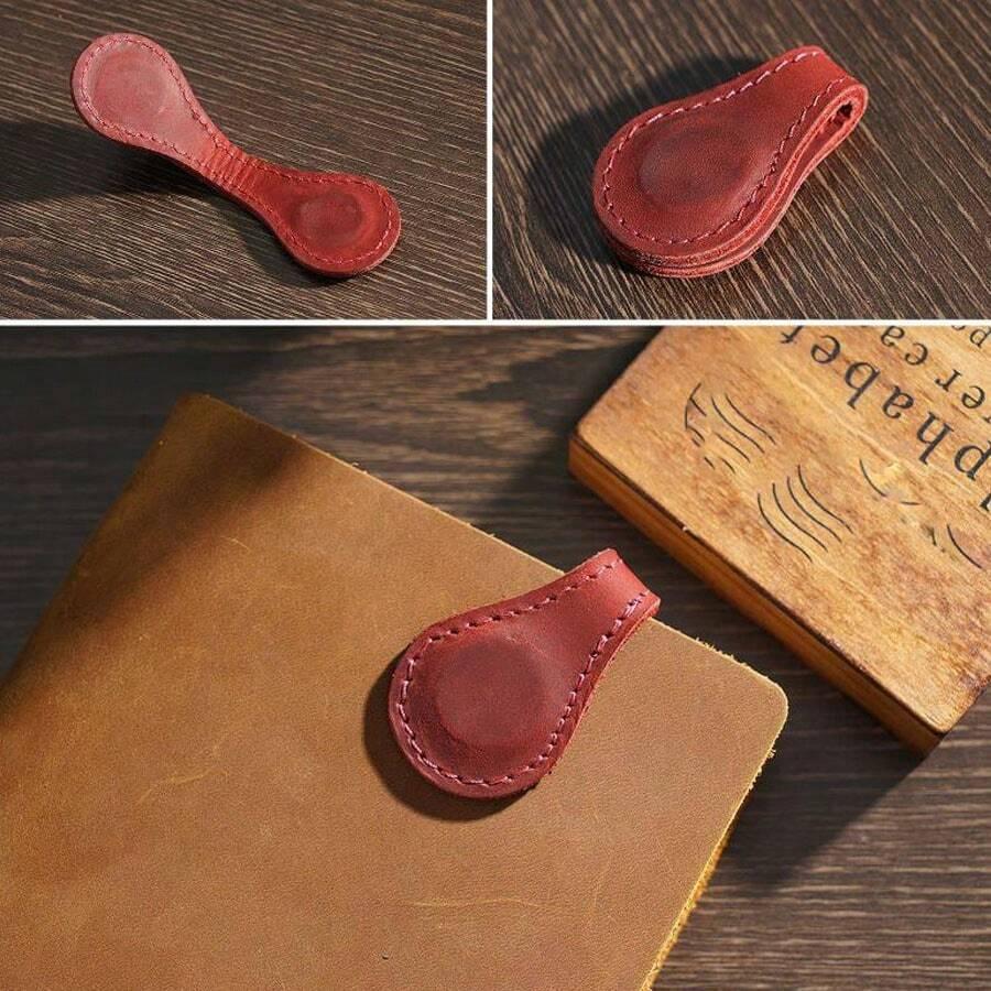 Real Leather Magnetic Bookmarks in 7 Colors for Friends and Kids