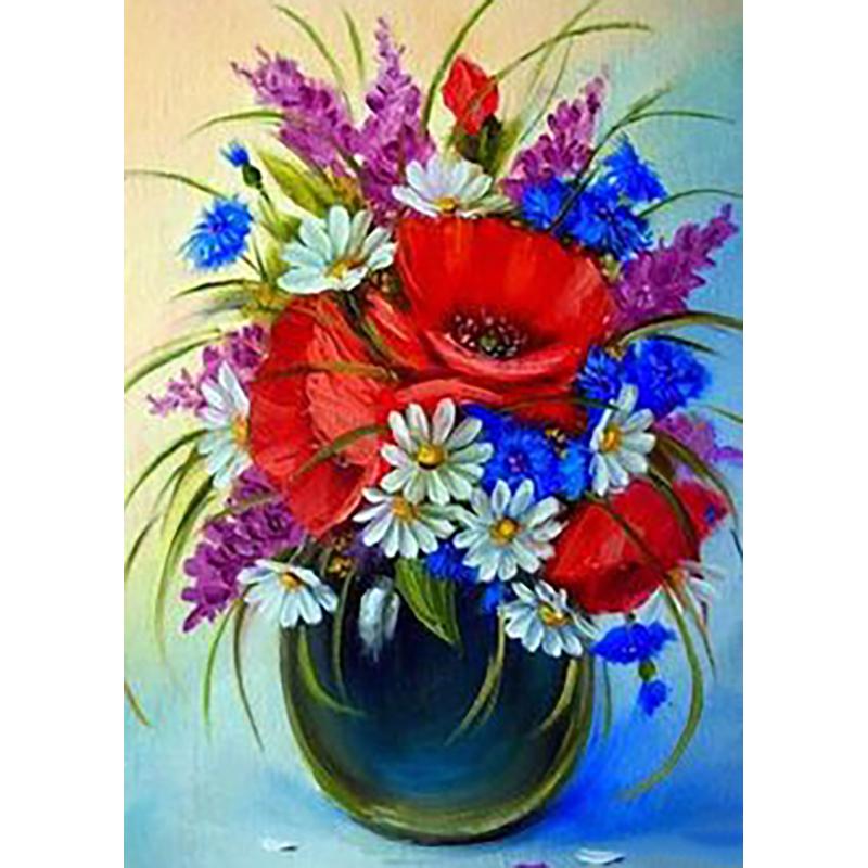 DIY 5D алмазная живопись ваза для цветов комплект для вышивки крестом полная дрель круглая вышивка мозаика стразы подарок настенное искусство домашний декор