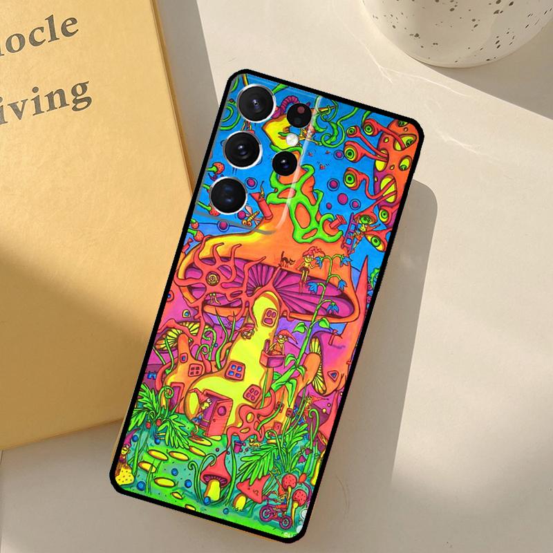 Trippy Psychedelic Mushrooms Phone Case For Samsung Galaxy S25 S20 S21 S22 S23 S24 Ultra S9 S10 Plus S24 FE Cover Shell