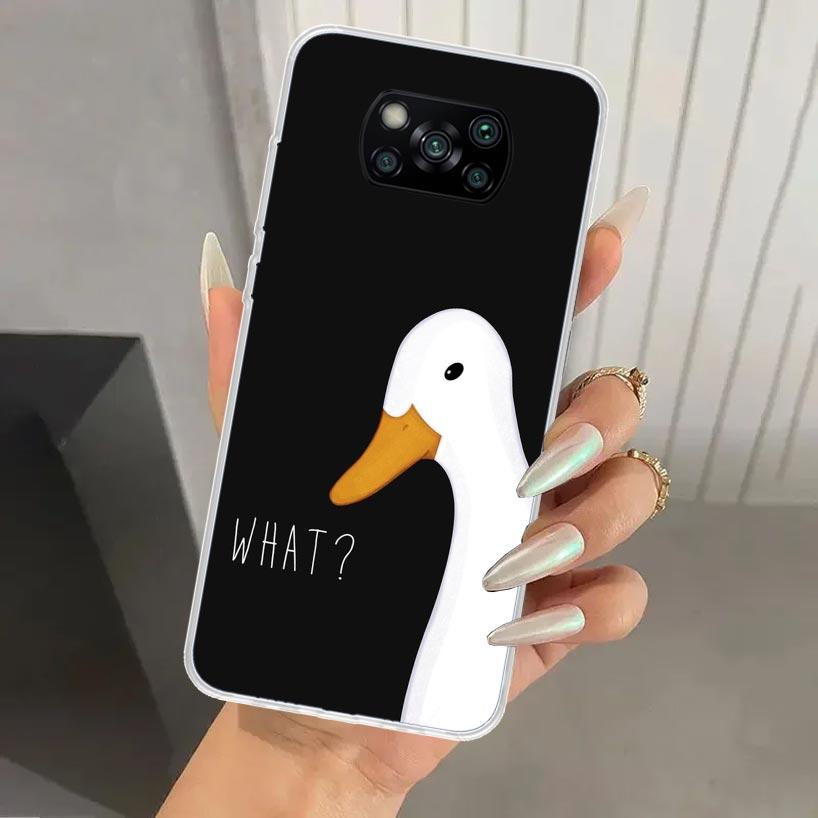 Мультяшный милый гусь Игровой чехол для телефона для Xiaomi Poco X5 X6 X7 Pro F7 Ultra M7 Redmi 15 15C 13 13C 12 12C 10 10A 10C 9 9A 9C 9T Она