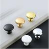 Golden Aluminum Alloy Round Drawer Pull Handles for Cabinets, Shoe Cabinets, And Wardrobes, Black Furniture Hardware with Single Hole Handles.