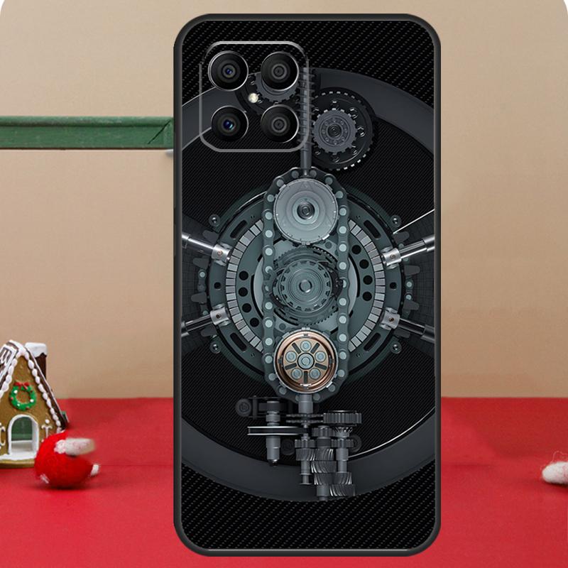 Шестерни, рычаги, корпус двигателя в стиле стимпанк для Huawei P40 Lite P20 P30 P60 P Smart Z Nova 9 Honor X8 X9a 50 70 Magic 5 Pro Чехол