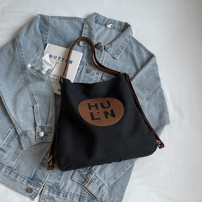 Холщовая сумка женская 2025 новая модная большой вместимости многоцелевой рюкзак студенческий класс на плечо сумка-тоут