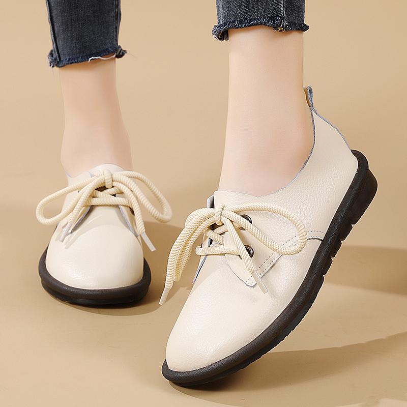 Женские топсайдеры, кожаные удобные туфли на плоской подошве для вождения, повседневные прогулочные туфли больших размеров, минималистичная обувь для беременных, женские демисезонные полуботинки