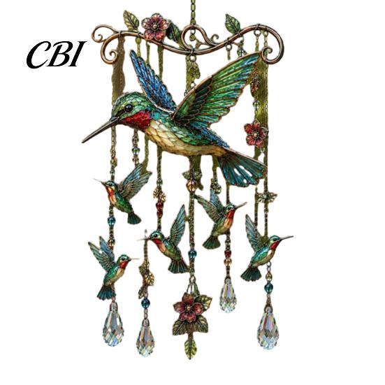 Window Hanging Wind Chime Outdoor Bird Chimes, Decorative Pendants, Acrylic Garden Ornament Hangings for Porch Patio Decorations Nature-inspired