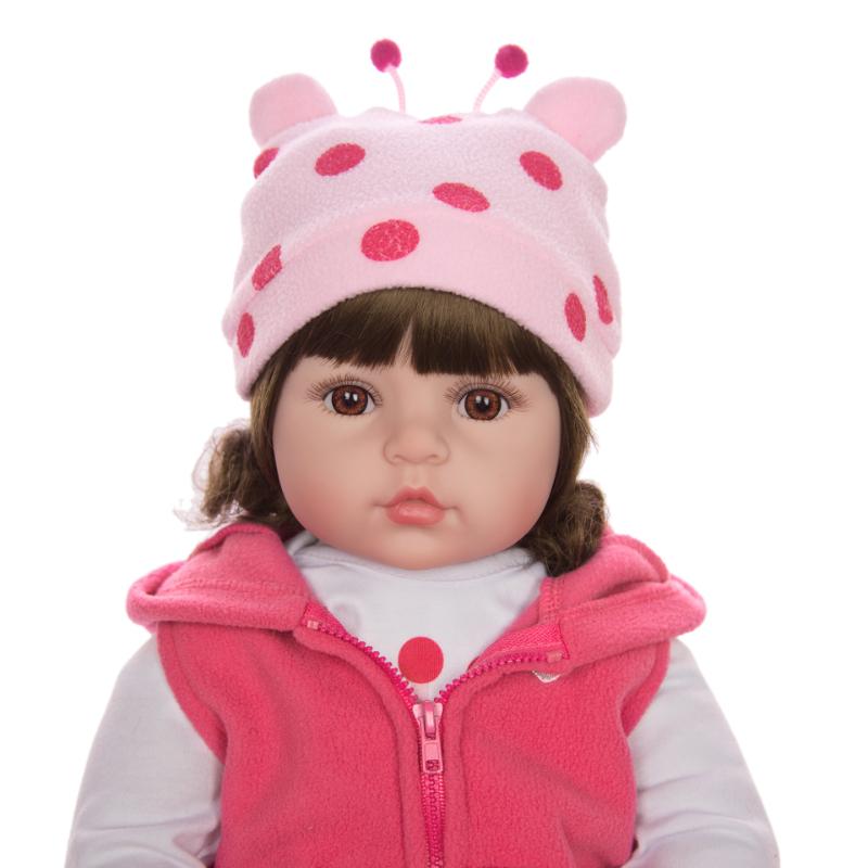 48/60cm Popular Reborn Baby Dolls Soft Cotton Stuffed Cloth Body Newborn Doll Realistic Baby Dolls for Girl or Boys Kids Birthday Christmas Gifts
