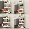 3/4Layer Bathroom Storage Organizer Shelf Organizer Living Room Shelf Multi-functional and Multi-scenario Trolley Corner Shelves