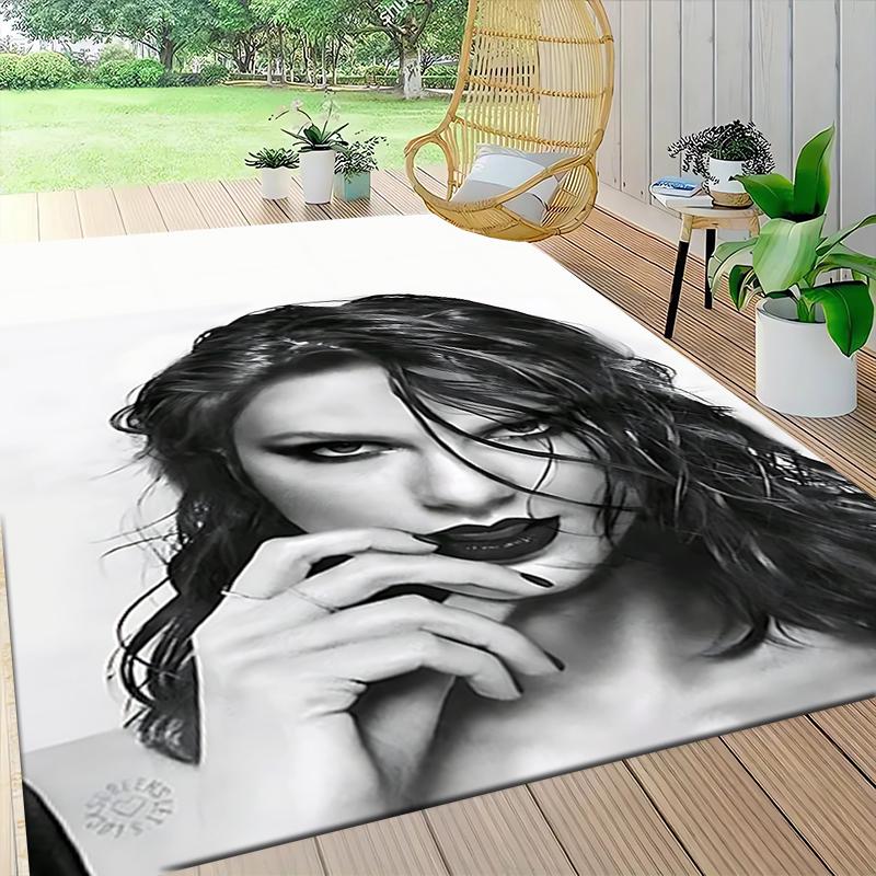 Black White Elegance Carpet Rug Soft Washable Antislip Home Living Room Sofa Mats Personalized Christmas Rug