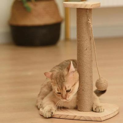 Когтеточка для кошек с сизалевой веревкой Игровой комплекс-когтеточка для кошек с интерактивными шариками Внутренние платформы для лазания, игры и отдыха котят