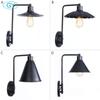 Modern Industrial Wall Sconce Industrial Brushed Dark Black Wall Lights Long Arm Pole Metal Shade Wall Mount Lamp Home Fixtures