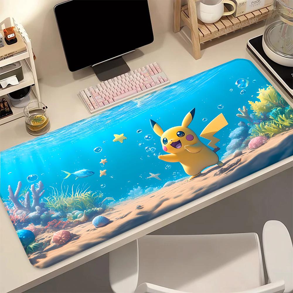 P Pikachu Swimming Mouse Pad Cute Anime Gaming Mousepad Waterproof NonSlip Desk Mat for Computer Laptop Office