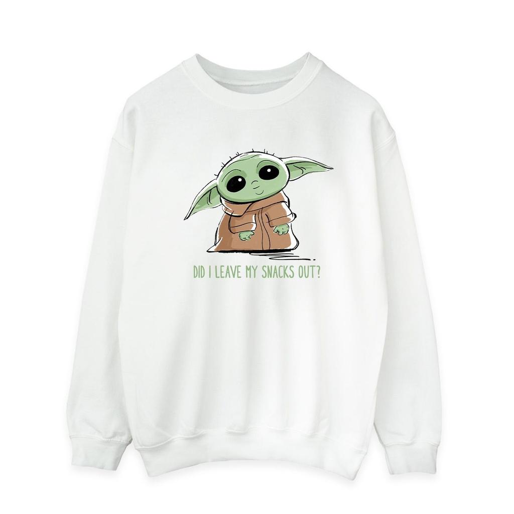 Star Wars Mens The Mandalorian Grogu Snacks Meme Sweatshirt