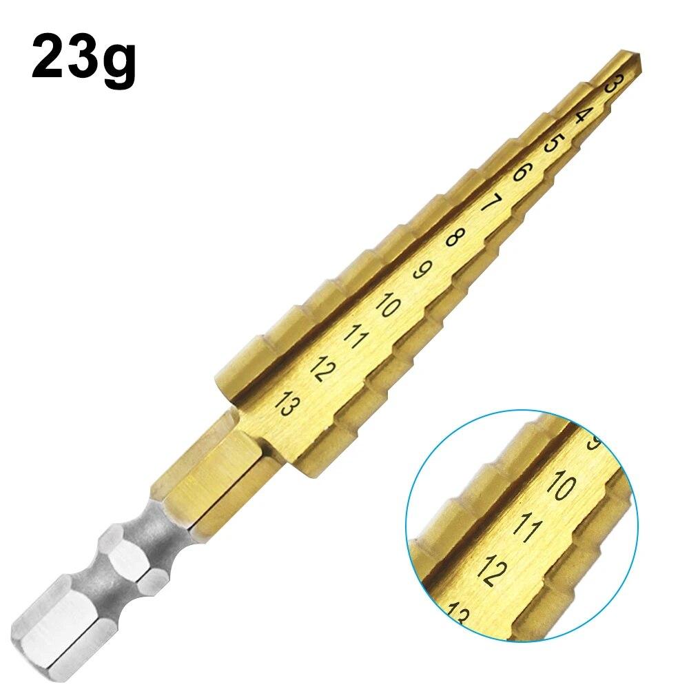 1 шт 3-13 мм титановое покрытие шестигранная ручка ступенчатое сверло многофункциональное сверло пагода нестандартное сверло инструмент для сверления