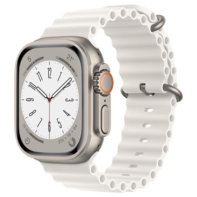 Совместимо с силиконовым ремешком Apple Watch Серии 10, Ocean Band с двойной застежкой для Серии 9 и спортивной моделью Ultra 11 Серии 2.