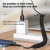 Автомобильный USB Type C/Type C к Type C/USB LIGHTNING Кабель с пружинным телескопическим механизмом для быстрой зарядки для iPhone 16 15 14 Samsung Xiaomi OnePlus