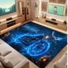 Motorcycle Theme Crystal Velvet Floor Rug Personalized Custom Name Text Warm Carpet Home Decoration