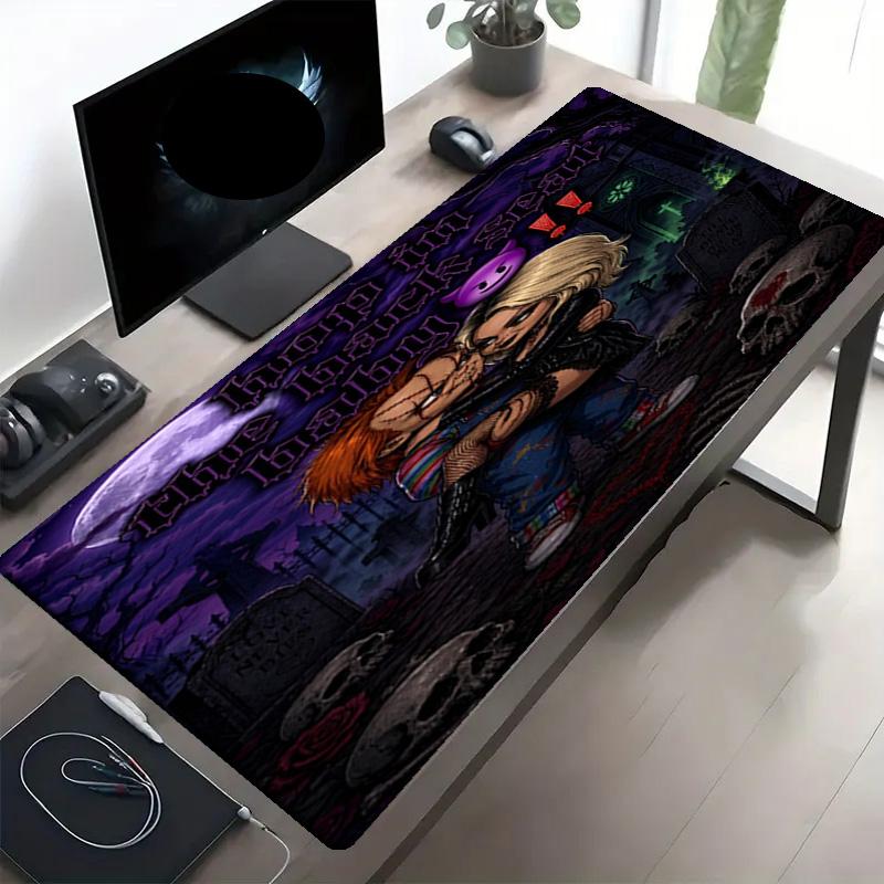 Chucky Print Mouse Pad, Anti‑Slip Desktop keyboard Mat, for PC Laptop Gaming Working Daily Use, Cool Festival Surprise Gift