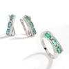 Light Luxury Niche Apatite Ring Earrings Precious Natural Gems Fine Jewelry Women's Anniversary Engagement Gift