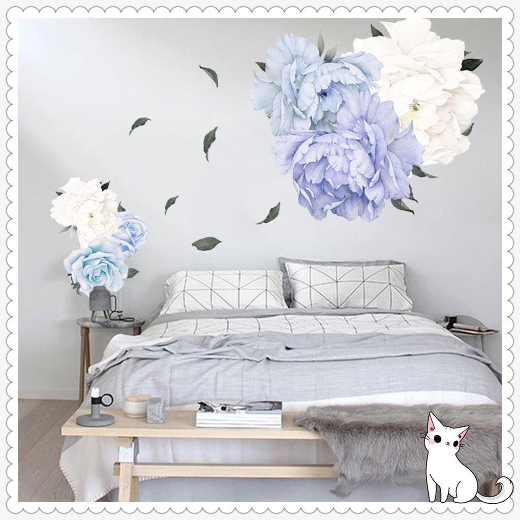 Пион роза цветы стикер стены искусство детские наклейки детская комната домашний декор подарок