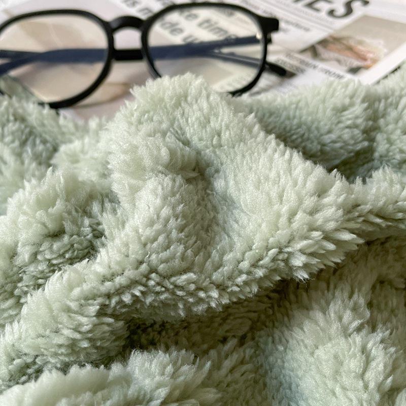 Толстое Теплое Одеяло из Тафты и Овечьей Шерсти, Однотонное, Простой Жаккардовый Дизайн, Многофункциональное Одеяло для Сна