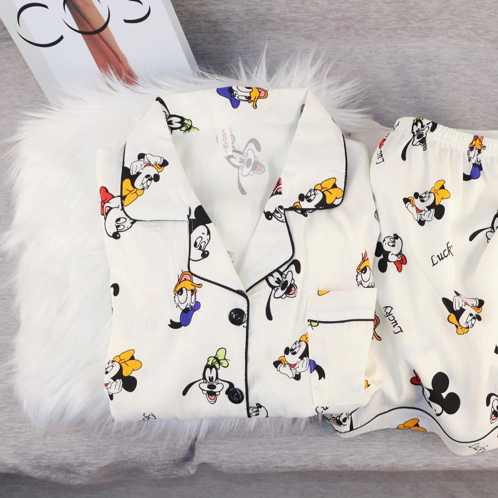 Summer new cloud cotton short-sleeved shorts sweet and cute cardigan lapel pajamas women's loungewear set can be worn outside