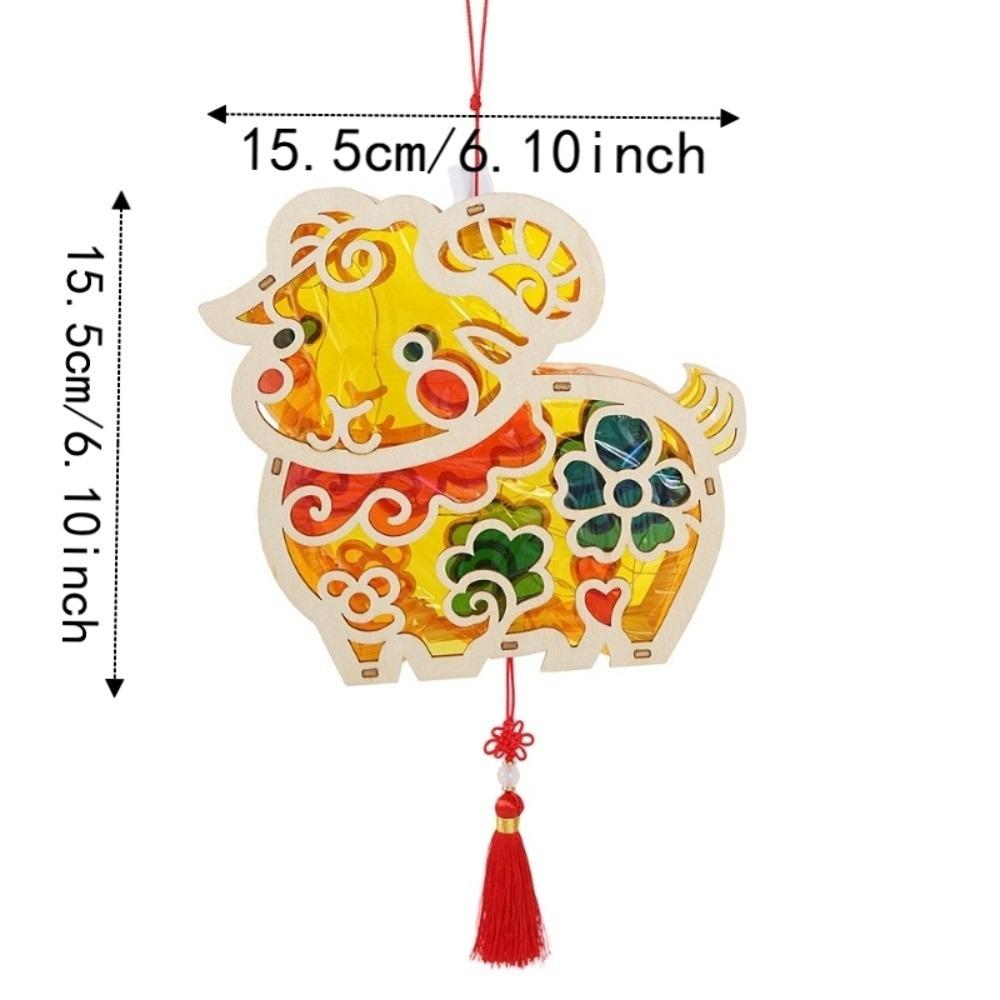 Traditional Style Wooden Lantern Handmade Craft Festival Decoration  Mid Autumn
