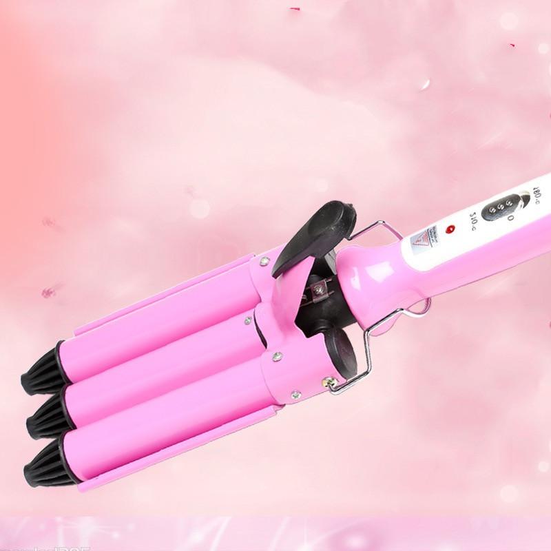 Национальное общее напряжение White&Gray Professional Hair Waver Wave Curler Керамические щипцы для завивки волос с 3 зажимами Wave Curler