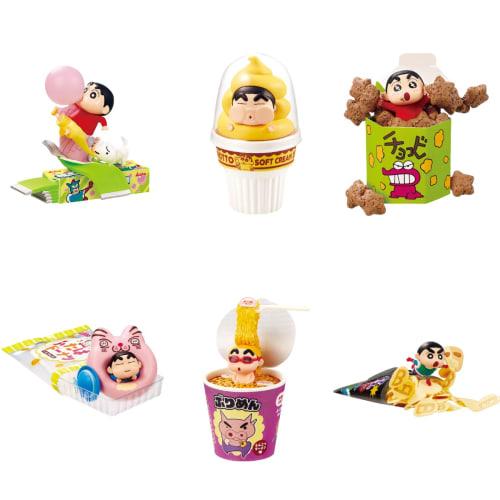 Фигурка Re-Ment Crayon Shin-chan Goroto Satisfaction ~It's a Snack Party~ (1 коробка, приблизительно). В130 x Ш70 x Г70 мм. Изготовлено из ПВХ, АБС и ПЭТ.