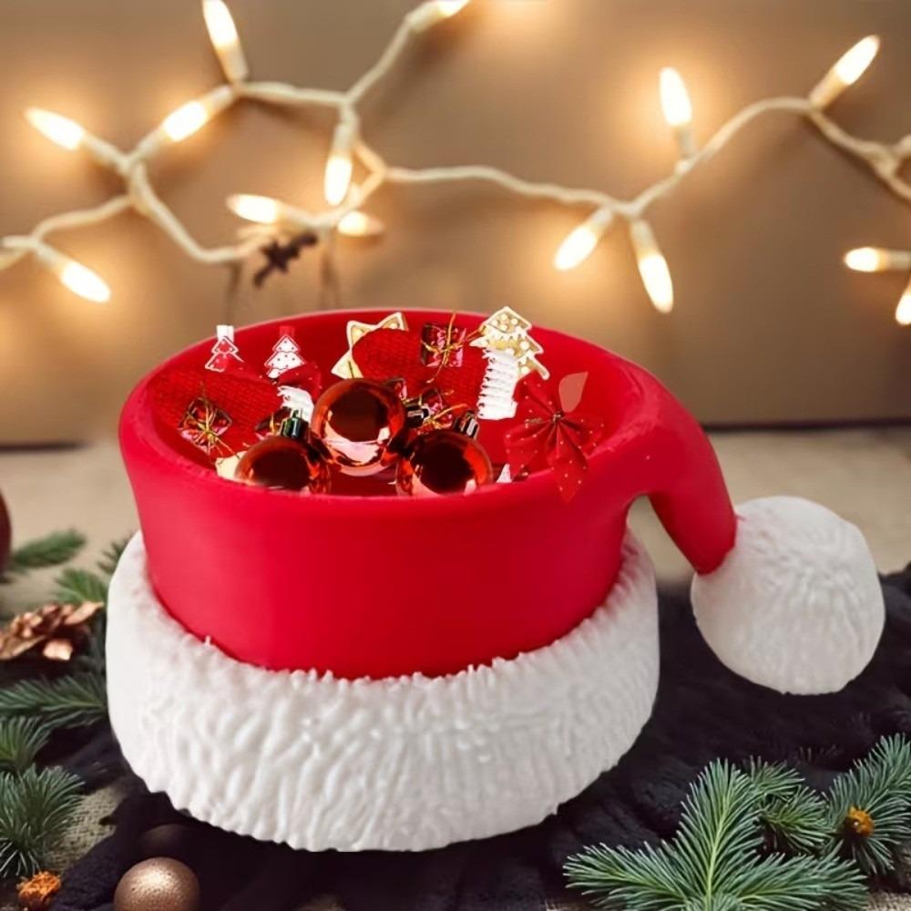 Xmas Christmas Bowl Santa Hat Decorative Table Ornament Ornament Storage Organizer Lightweight Stable Candy Trinket Dish