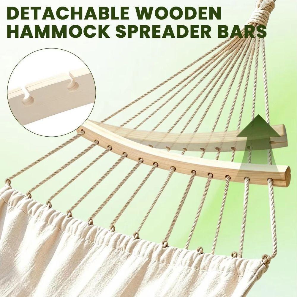 2Pcs Sturdy Hammock Curved Support Stick 2 Pieces Wooden Spreader Bars Garden Patio Backyard