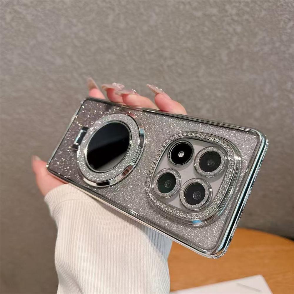 Чехол-подставка с магнитным креплением и зеркальным блеском для Xiaomi Remi Note 14 Pro 5G 13 Pro Plus 12 11 10 Pro 11S 10S 14C 13C A3 4G