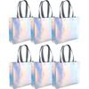 6 шт. Лазерные серебряные сумки-тоут, розово-золотая продуктовая сумка, многоразовая подарочная сумка, водонепроницаемая нетканая сумка для покупок, сумка для упаковки свадебных подарков