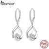 1 CTTW Moissanite Waterdrop Ear Buckles 925 Sterling Silver Hoop Earrings for Women Fine Jewelry Gift