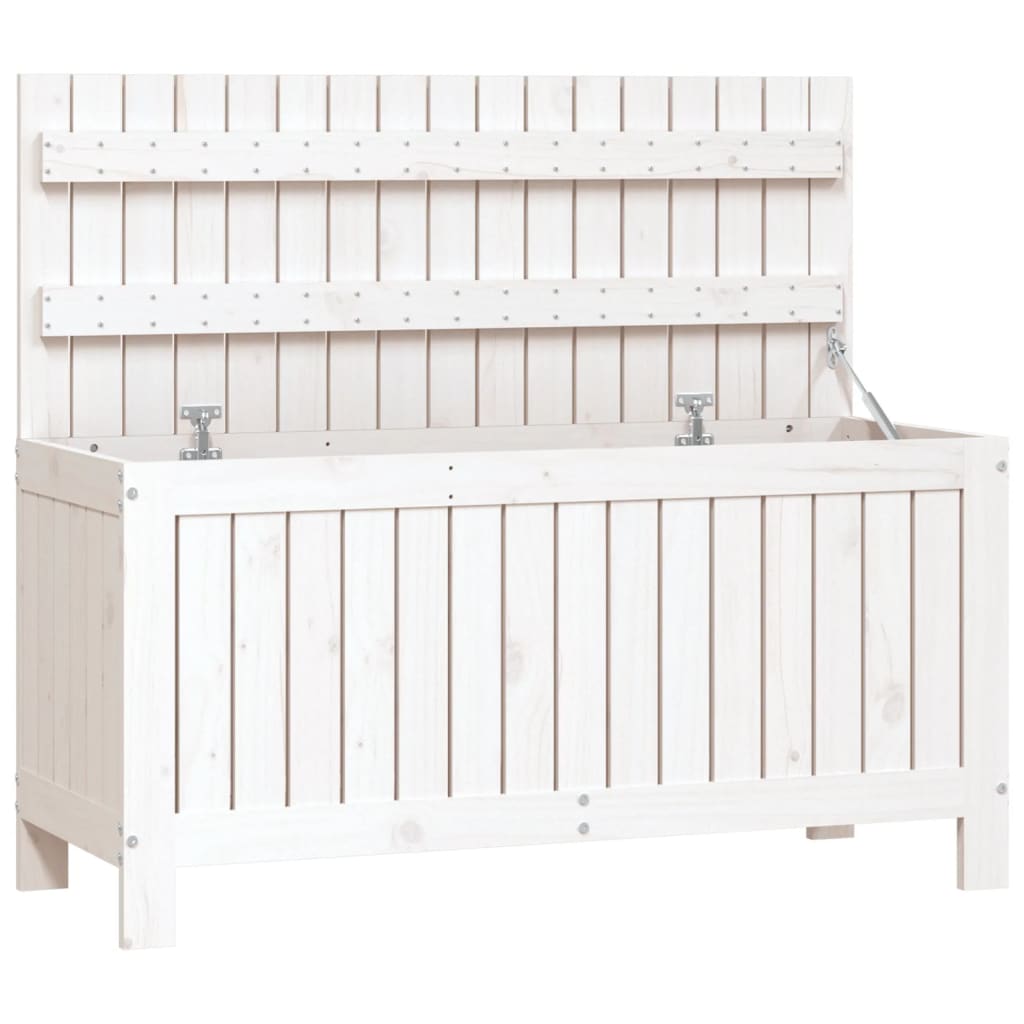 Garden Chest White 108 x 42.5 x 54 cm Solid Pine Wood