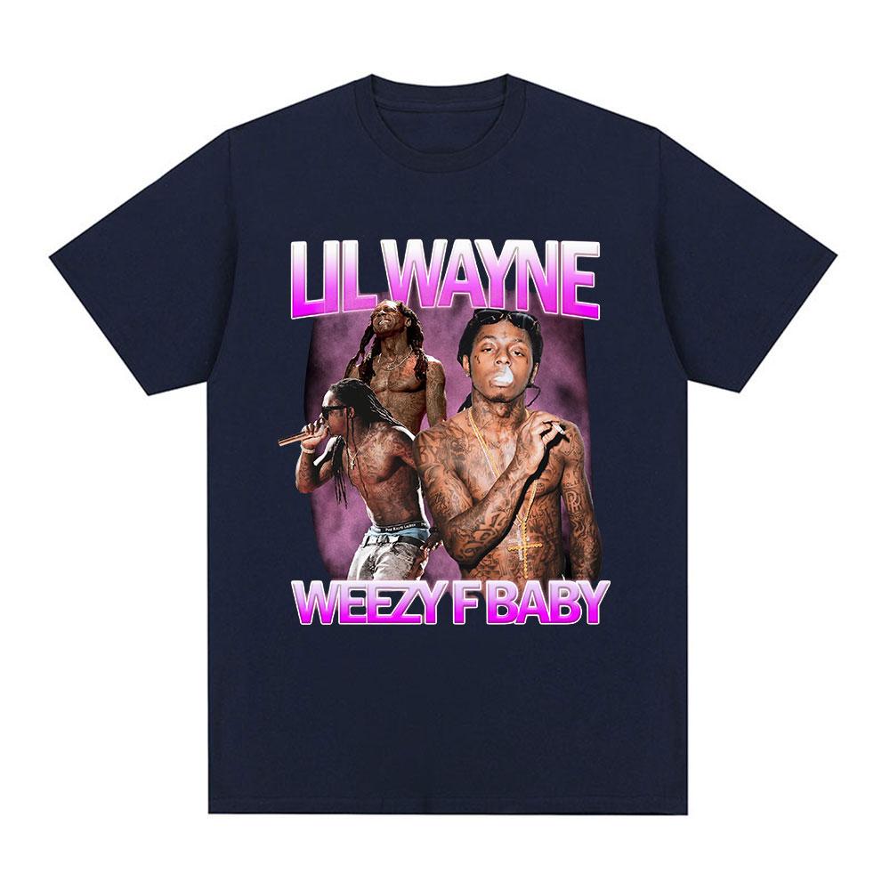 Футболка рэпера Lil Wayne Weezy F Baby Графические футболки Унисекс Винтажный Панк Короткий рукав Оверсайз Футболка Хип-Хоп Уличная одежда Топы