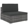 Modular Medium Sofa with Cushions Poly Rattan Grey