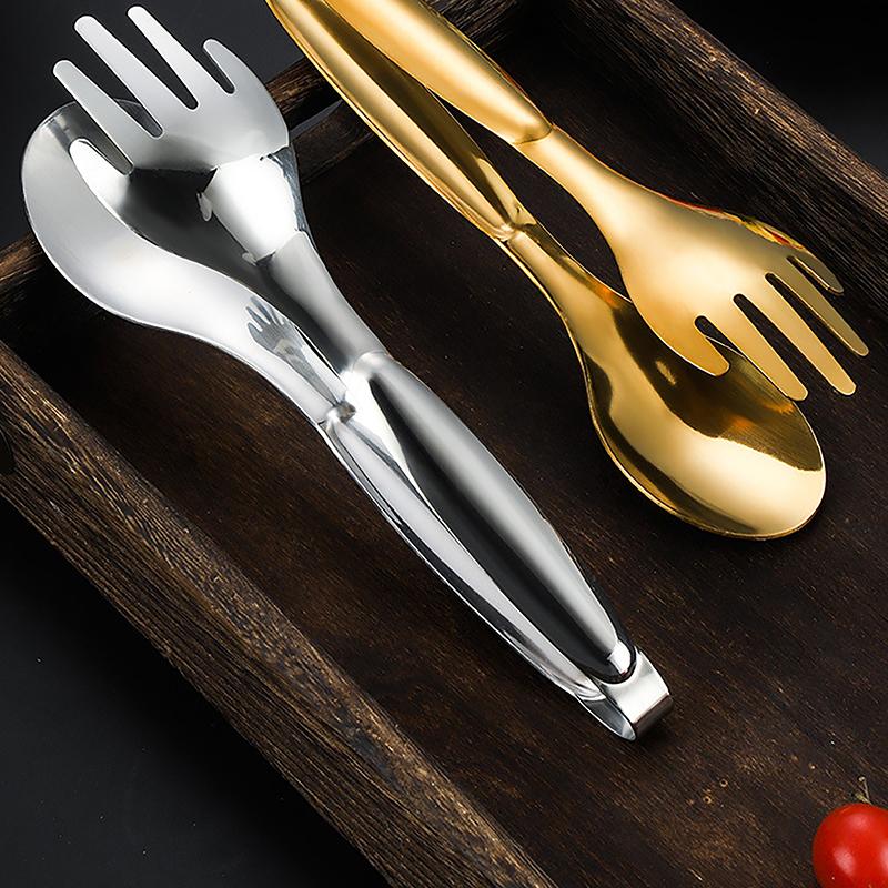 Щипцы для еды из нержавеющей стали, инструменты для приготовления пищи, прочные щипцы для салата, закругленные края, утолщенный зажим для барбекю, зажим для хлеба, стейка, кухонная утварь