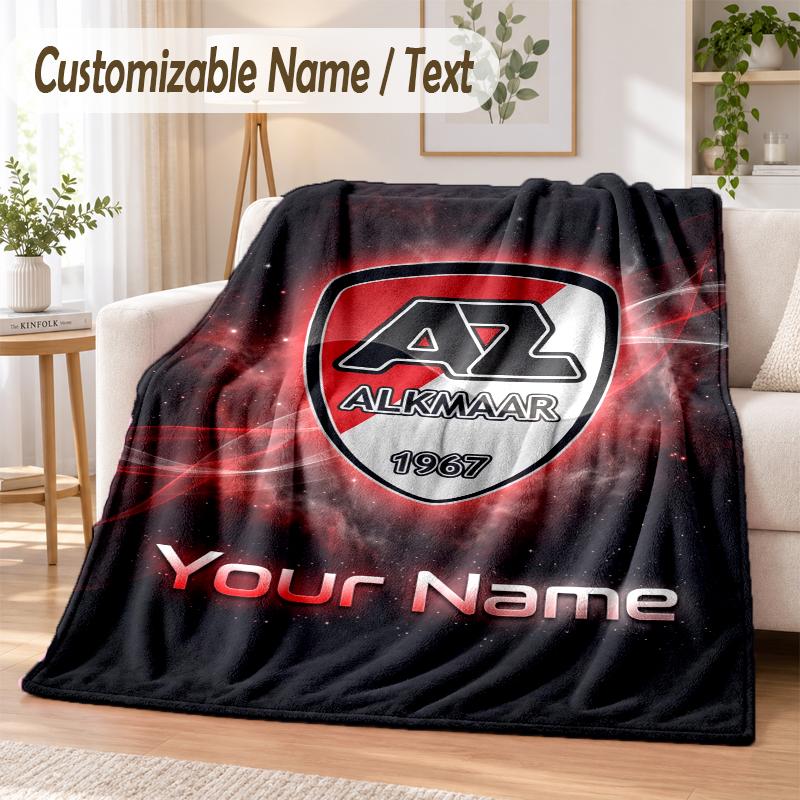 Custom Text Flannel Blanket AZ Alkmaar Print Warm Cozy Blanket Home Sofa Bedding