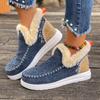 Women's Plus Size Fleece-Lined Winter Boots – Padded Fur Trim, Flat Sole, Wholesale