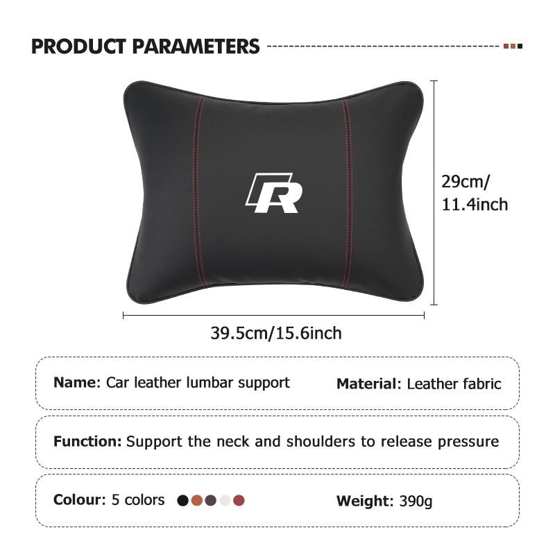 Breathable Leather Car Headrest Pillow Lumbar Support Pad For Volkswagen VW Tiguan CC Jetta Polo Golf 4 5 6 Passat B5 B6 B7 CCNI9