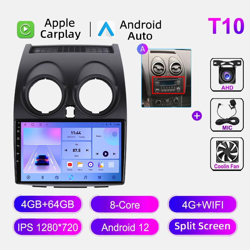 Автомобильное радио Android Auto для Nissan Qashqai J10 2006-2013 Carplay 4G WIFI GPS навигация Автомагнитола Видеоплеер Без 2din головного устройства