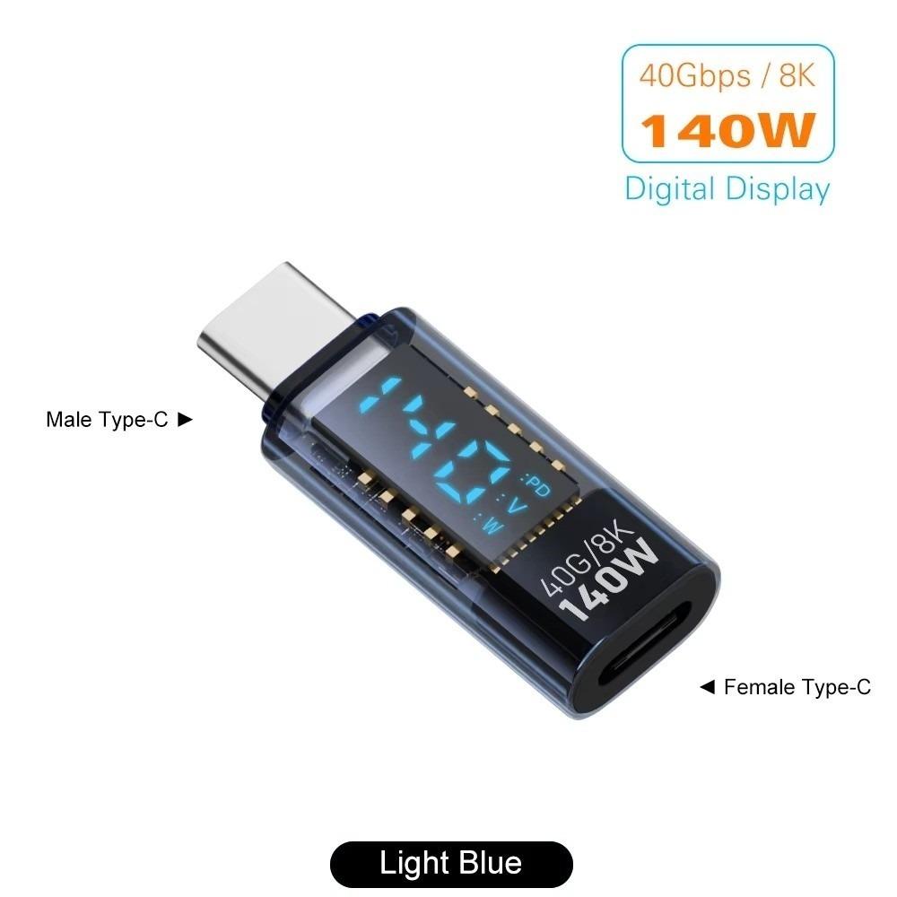 90 Degree USB-C Adapter Right Angle LED Display Type C Adapter Digital Display 40Gbps USB4 Type C Adapter Rapid Charging