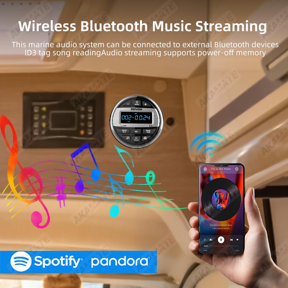 Для радиоприемника автодома MP3 медиаплеера Радиоприемника лодки Стерео Эквалайзер Bluetooth Аудио Радиоприемника FM AM Подходит для Яхты Квадроцикла UTV СПА RZR