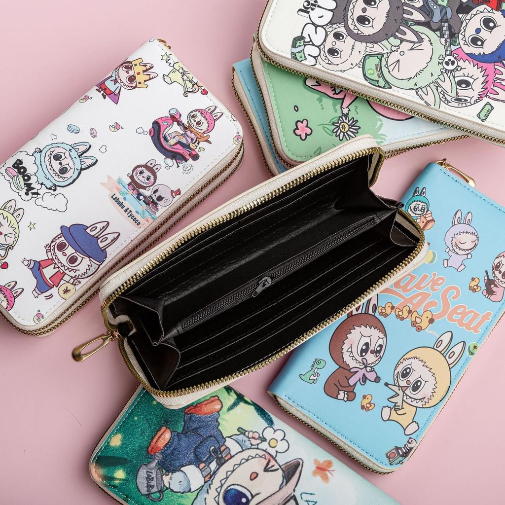 Мультяшный кошелек Лабубу, держатель для студенческой карты, кошелек для монет, милый портативный органайзер для монет