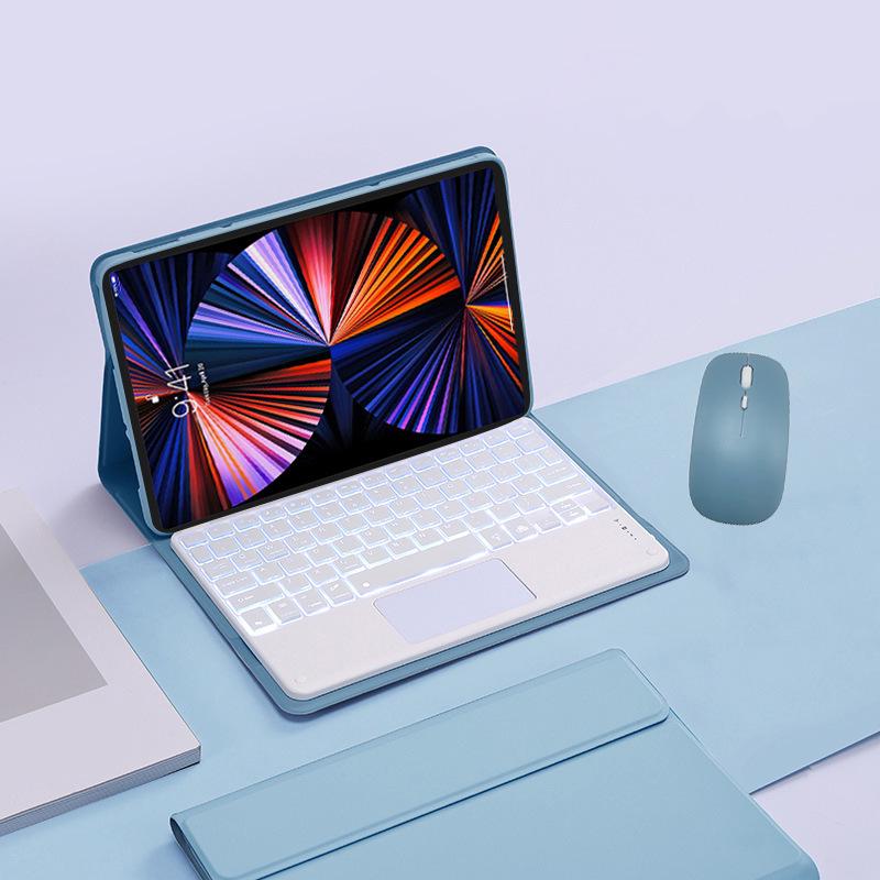 Защитный кожаный чехол для Lenovo Tab P11 с поддержкой клавиатуры с подсветкой, 12,7 дюйма